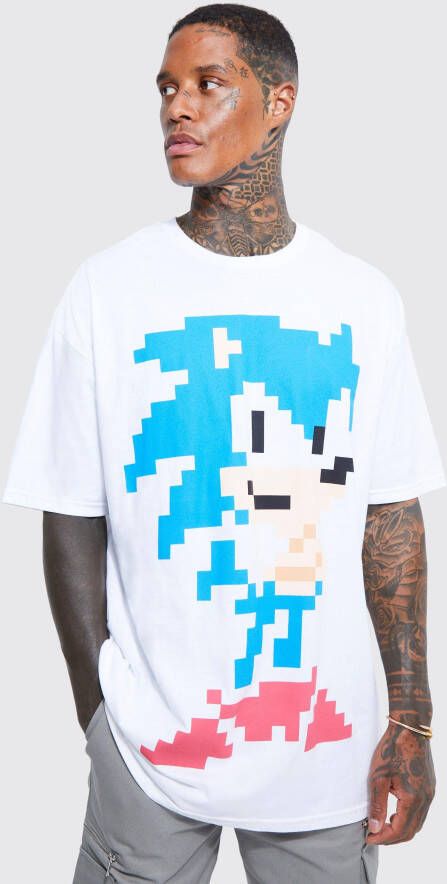boohoo Oversized Gelicenseerd Sonic The Hedgehog T Shirt, White