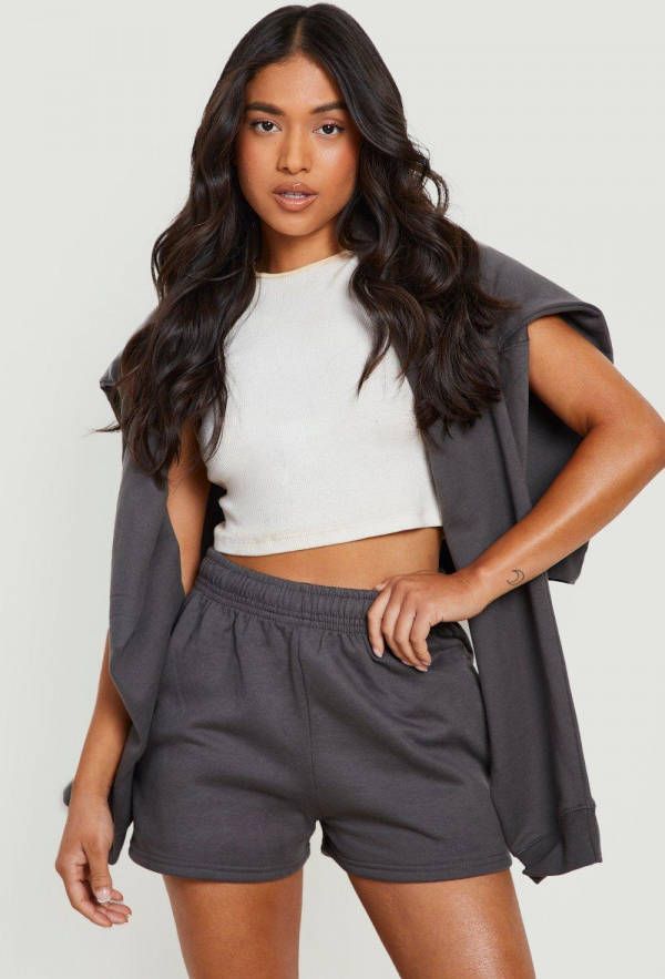 boohoo Petite Sweat Shorts, Charcoal