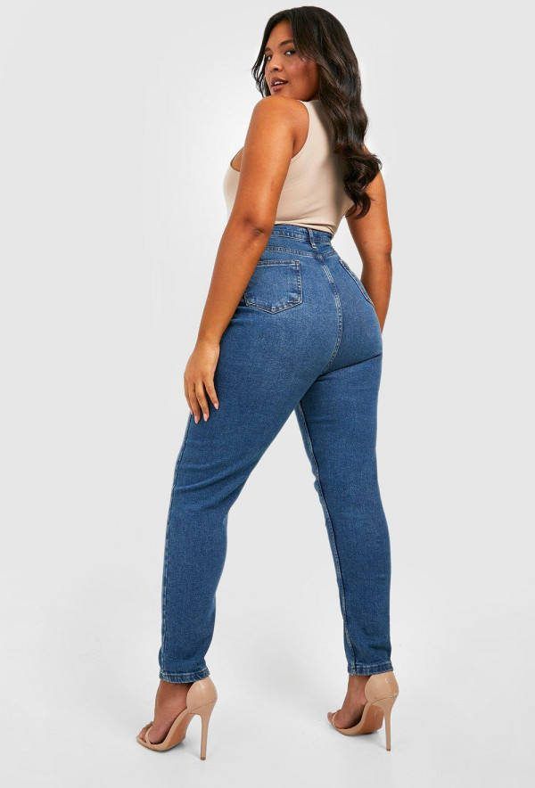 boohoo Plus Booty Boost Jeggings, Indigo