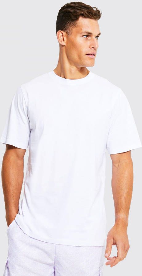 boohoo Tall Basic T Shirt Met Crewneck, White