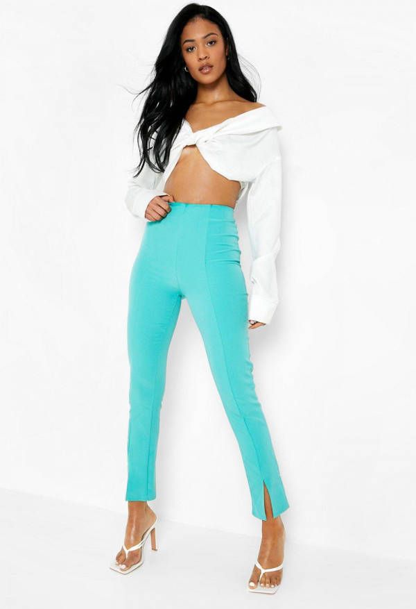 boohoo Tall Slim Fit Broek, Mint