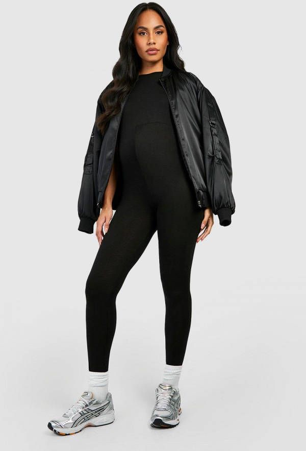 boohoo Zwangerschap Unitard Met Racer Hals, Black