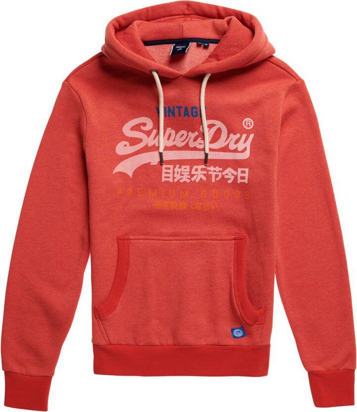 Superdry Trui rood opdruk capuchon