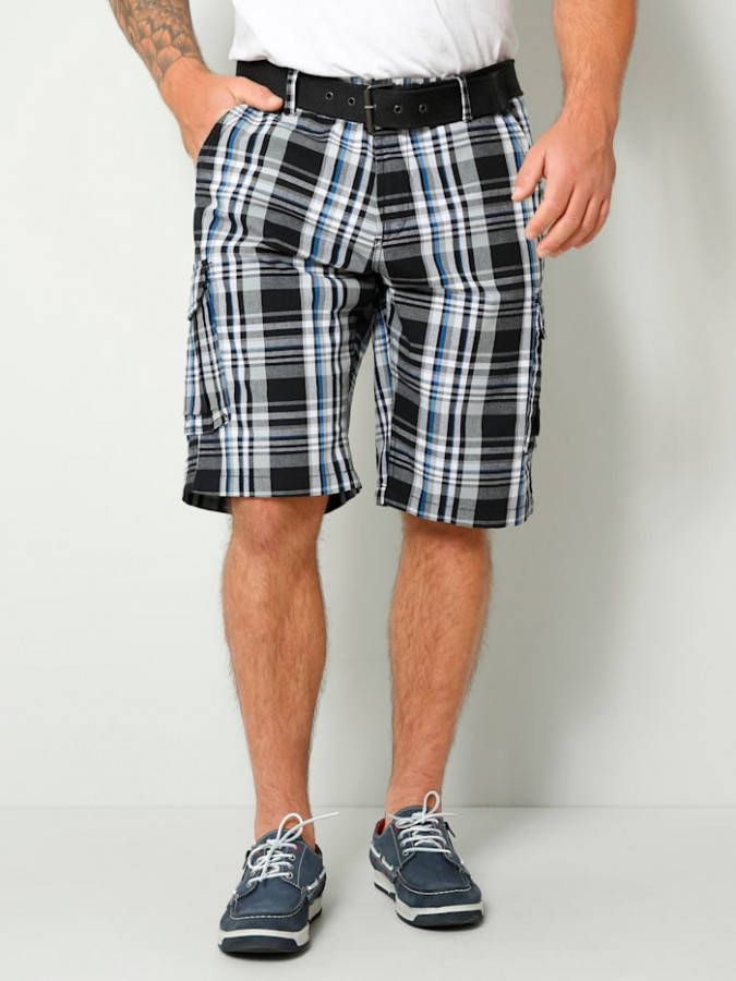 Boston Park Cargobermuda Regular Fit Zwart/Grijs