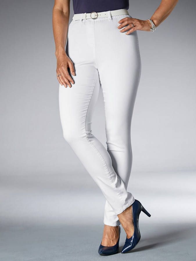 MIAMODA Jegging met ceintuurlussen Wit
