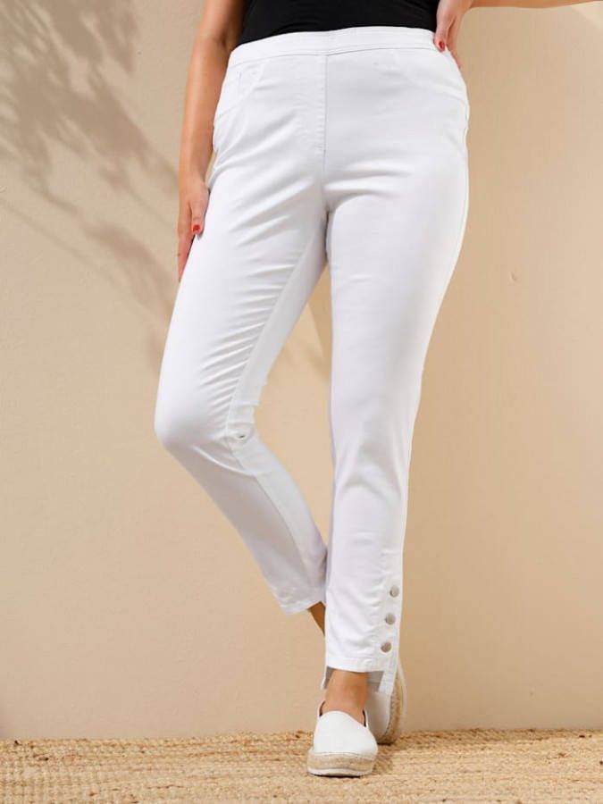 MIAMODA Jegging met extra brede elastische band Wit
