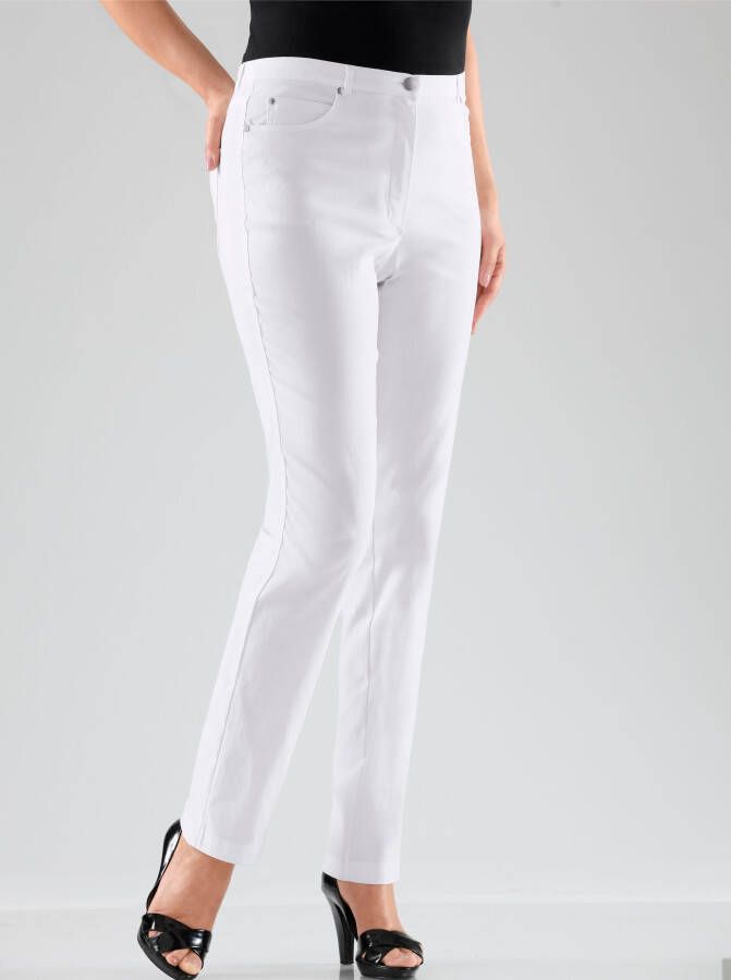 5 pocketbroek in wit van Stehmann Comfort line