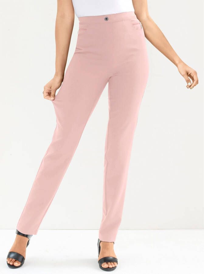 Stretchbroek in roze van heine