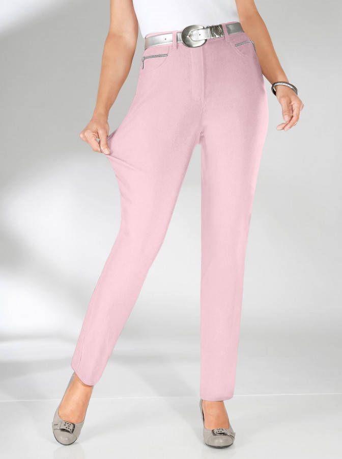 Stretchbroek in roze van Stehmann Comfort line