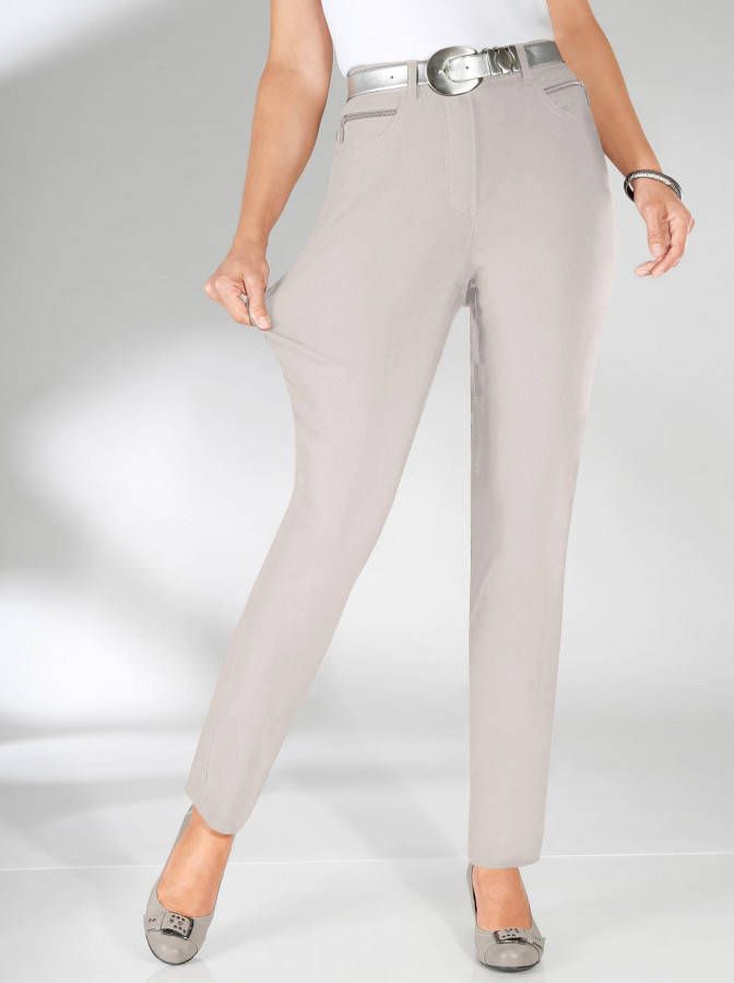 Stretchbroek in steengrijs van Stehmann Comfort line
