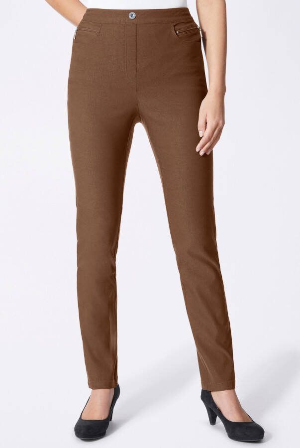 Stretchbroek in toffee van heine