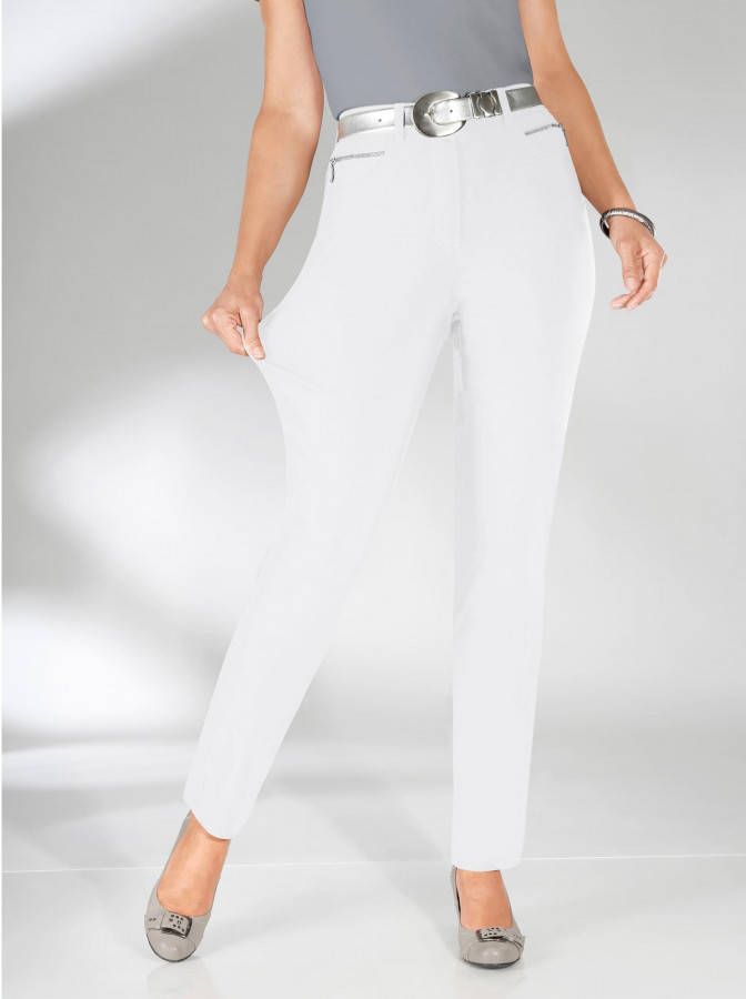 Stretchbroek in wit van Stehmann Comfort line