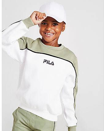 Fila Colour Block Cargo Crew Tracksuit Children Brown