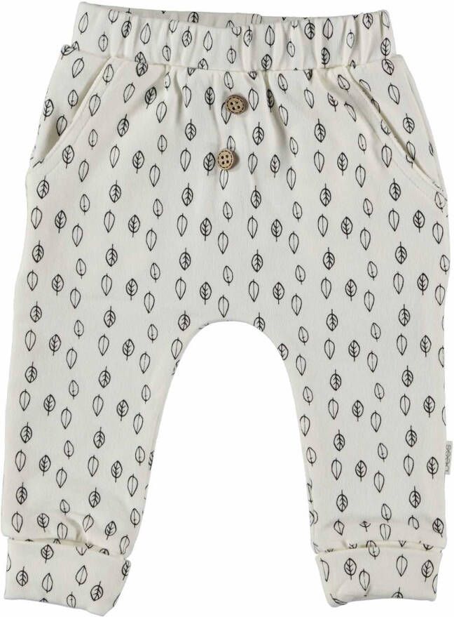B*E*S*S B.E.S.S baby regular fit broek met all over print bruin