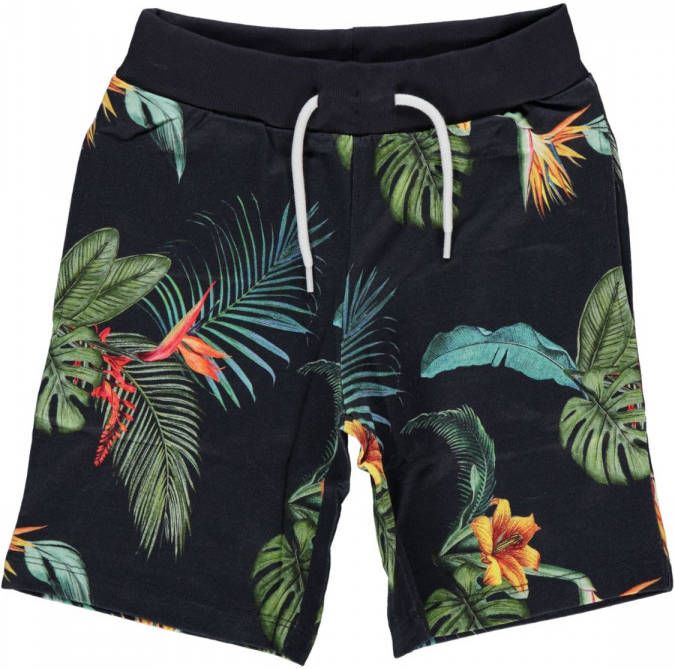 NAME IT KIDS regular fit sweatshort NKMFOTOBIAS van biologisch katoen donkerblauw