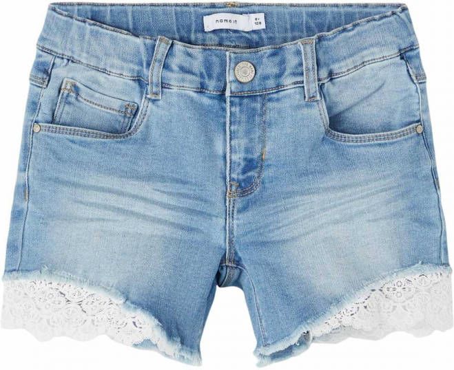 name it Shorts Girls Salli Slim Denim Shorts 5372 Ha Blauw