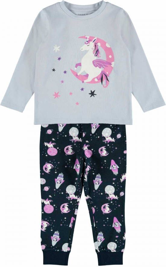 NAME IT KIDS pyjama NKFNIGHTSET met all over print paars