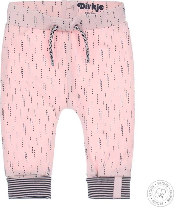 Dirkje baby broek met biologisch katoen lichtroze/donkerblauw