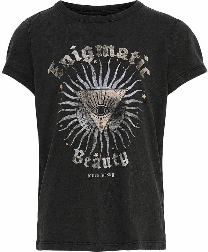 ONLY KIDS GIRL T shirt KONLUCY met printopdruk zwart