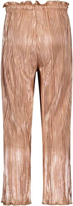 Like Flo Roségouden Flared Broek Metallic Plisse Guillot