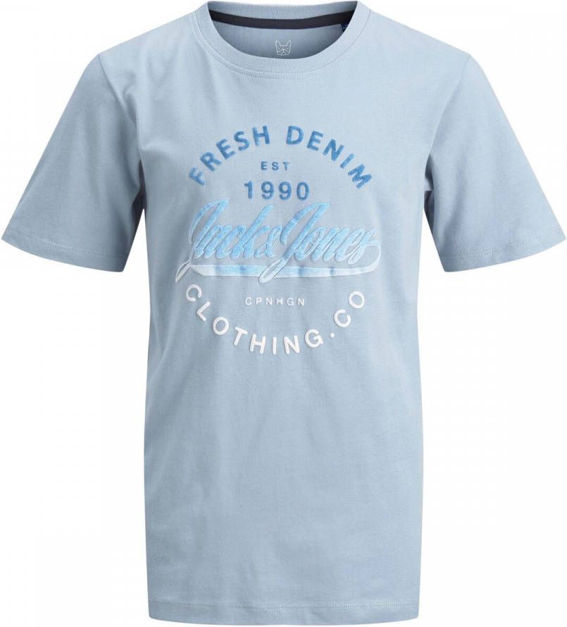 JACK & JONES JUNIOR T shirt JJFRESH met printopdruk lichtblauw