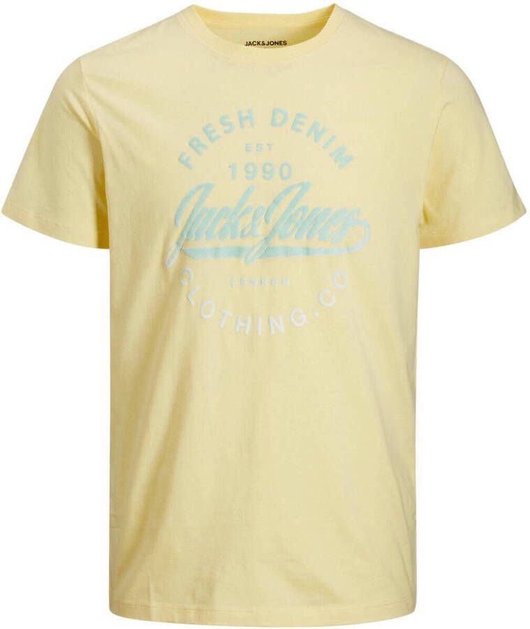JACK & JONES JUNIOR T shirt JJFRESH met printopdruk geel