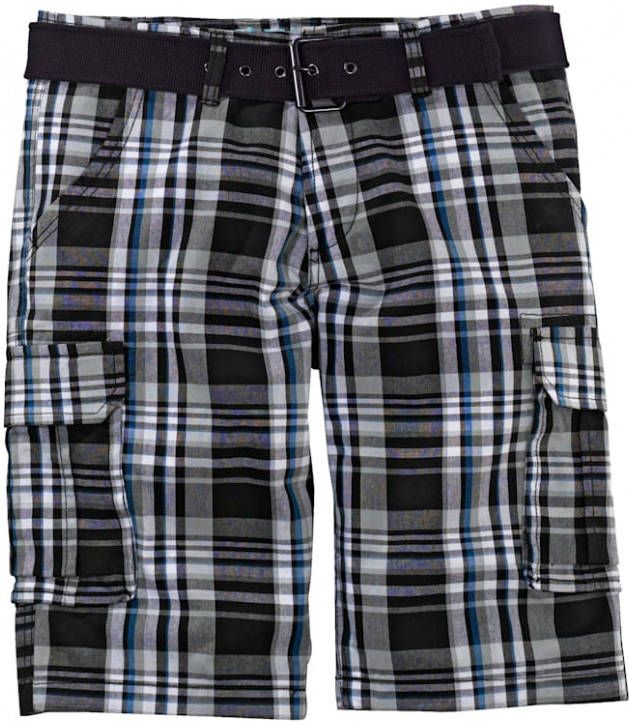 Boston Park Cargobermuda Regular Fit Zwart/Wit/Blauw