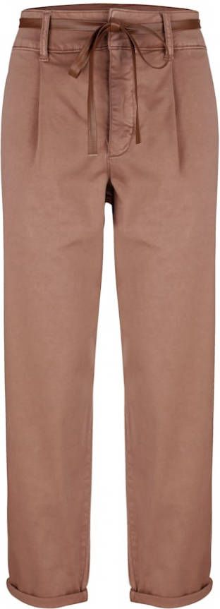 Cream Broek met bindceintuur Roze