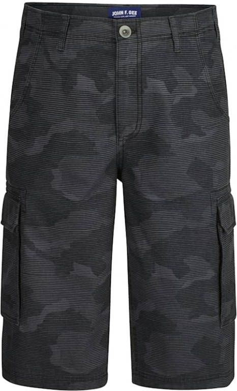 John F. Gee Cargobermuda Regular Fit Grijs/Zwart