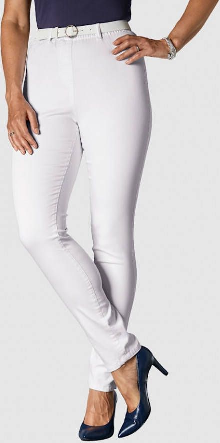 MIAMODA Jegging met ceintuurlussen Wit