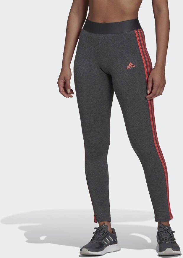 adidas loungewear essentials 3 stripes legging grijs/roze dames