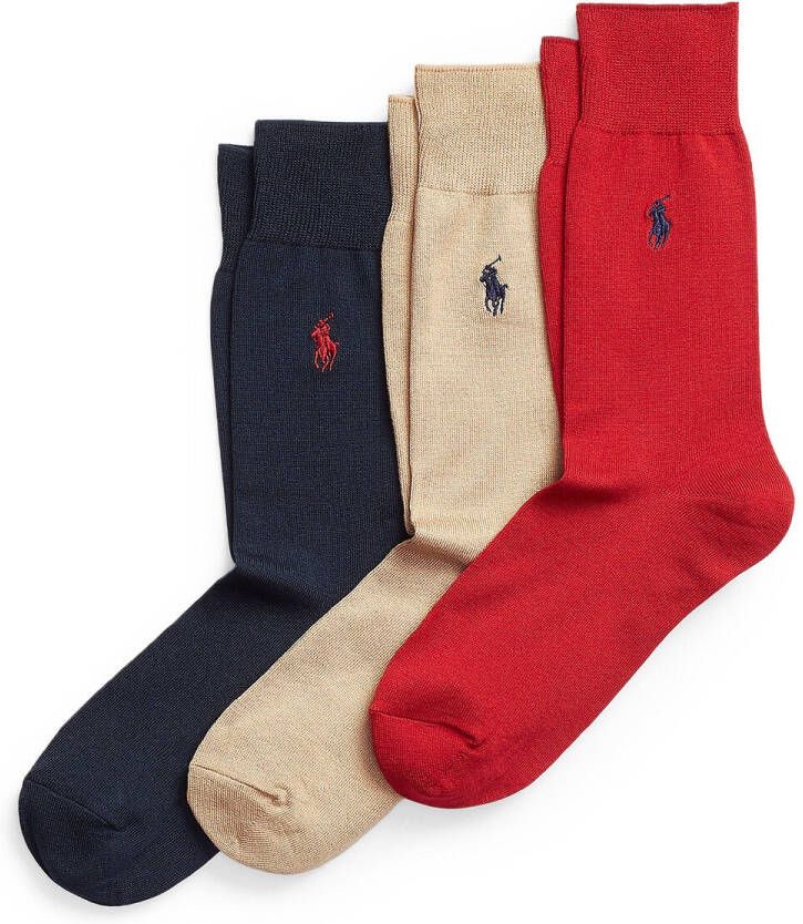 Polo Ralph Lauren Set van 3 paar kousen in mercerise katoen