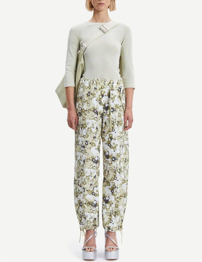 SAMSOE AND SAMSOE Wijde, bedrukte broek in bio katoen Chi