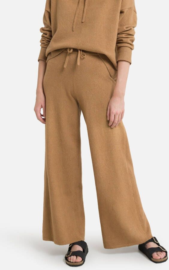 Tommy Hilfiger high waist wide leg broek bruin
