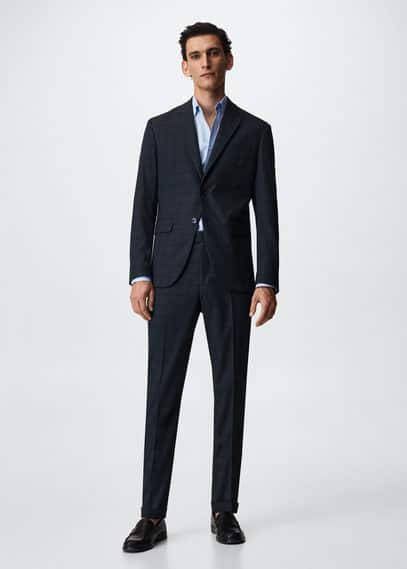mango man Geruite slim fit pantalon