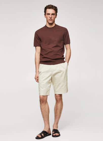 mango man Katoenen bandplooibermuda