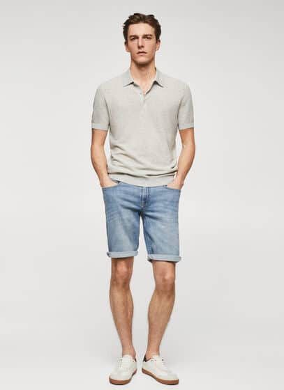 mango man Slim fit denim bermuda