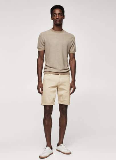 mango man Slim fit denim bermuda