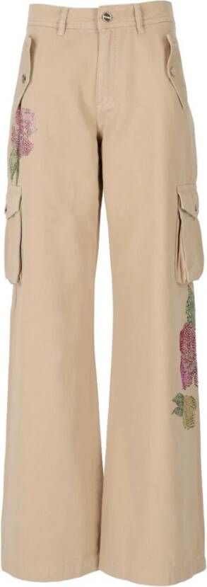 Blugirl Wide LEG Cargo Trousers , Beige, Dames