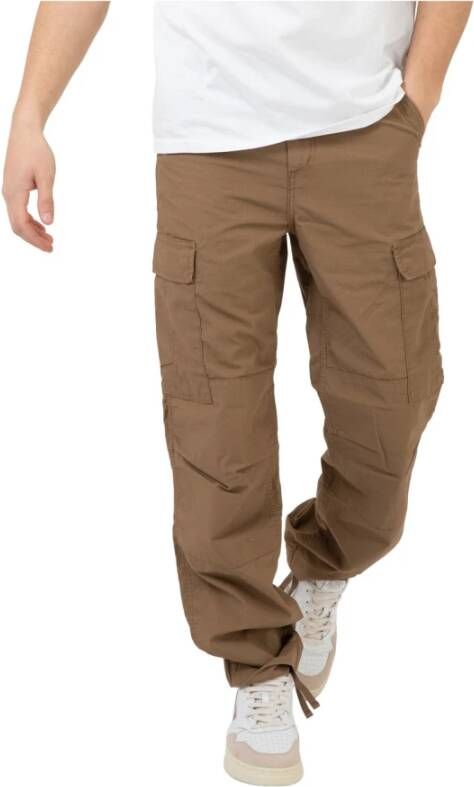 Carhartt WIP Straight Trousers , Bruin, Heren