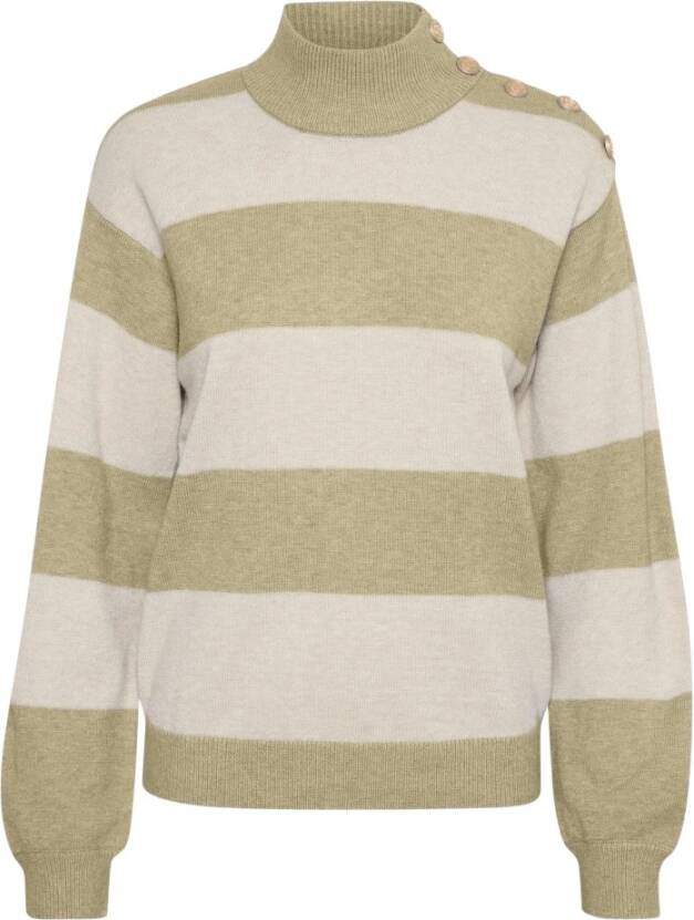 Cream Dela Knit Turtleneck , Beige, Dames