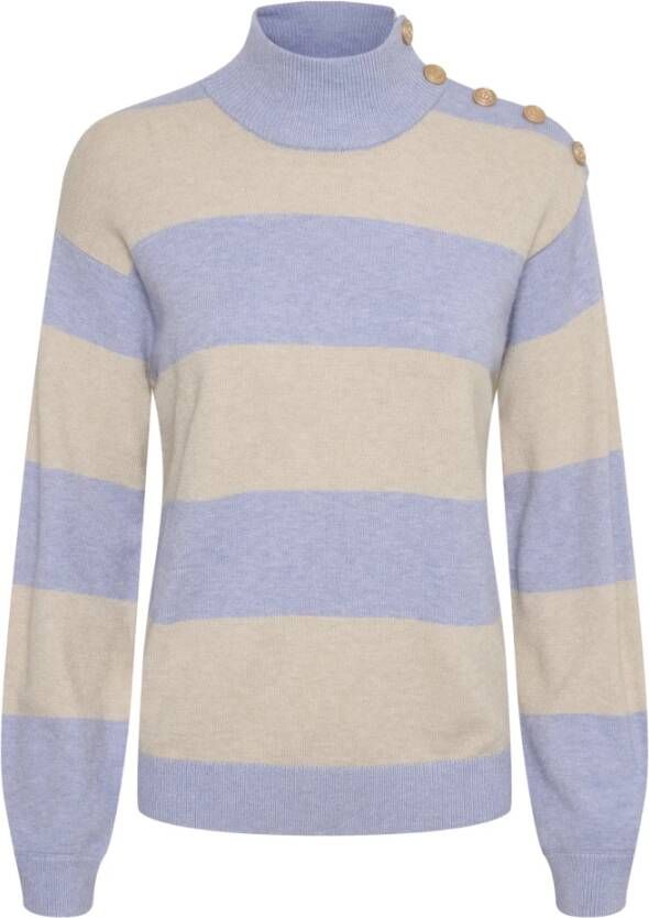 Cream Dela Knit Turtleneck , Blauw, Dames