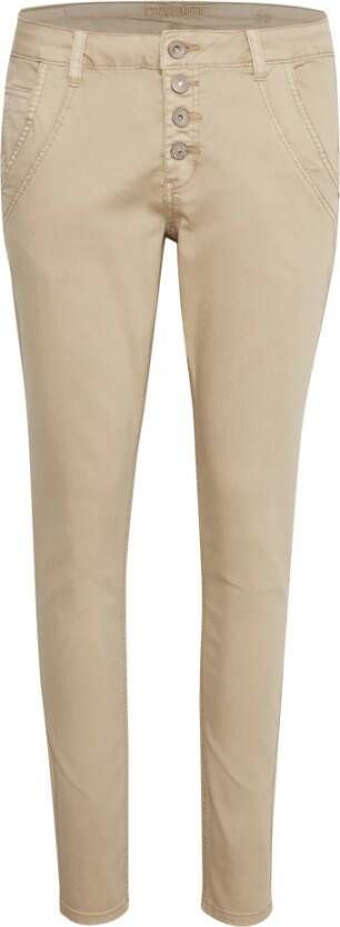 Cream Baiily Twill Pants , Beige, Dames