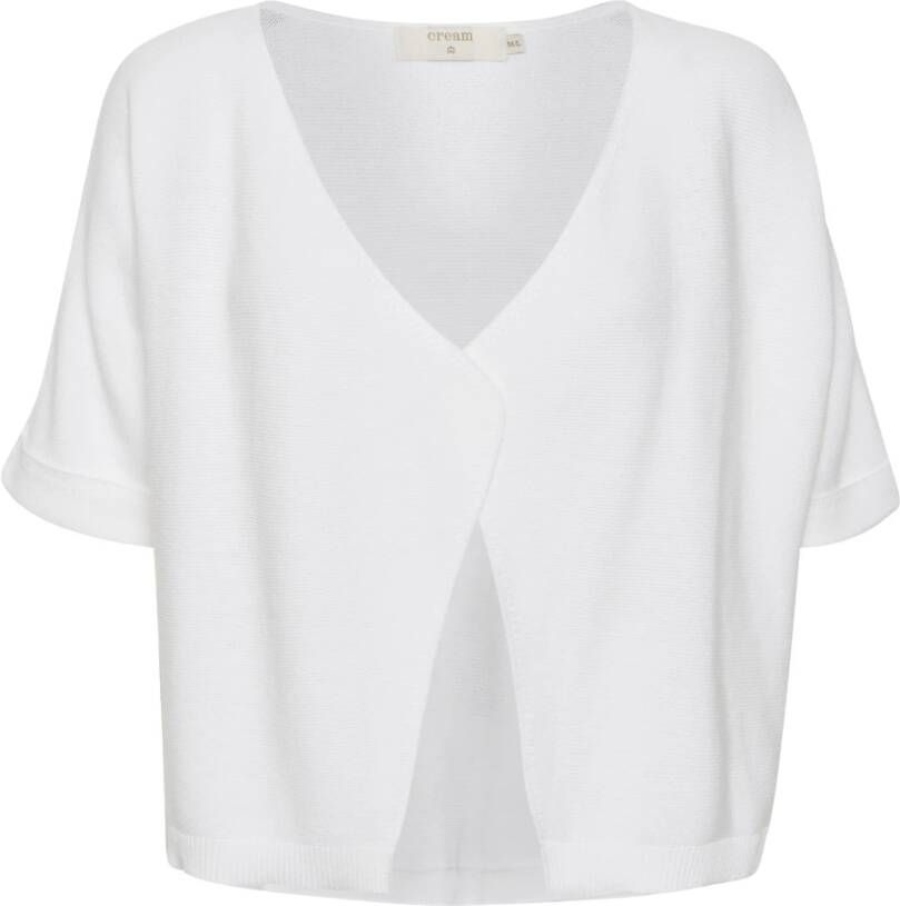 Cream Knit Bolero , Wit, Dames