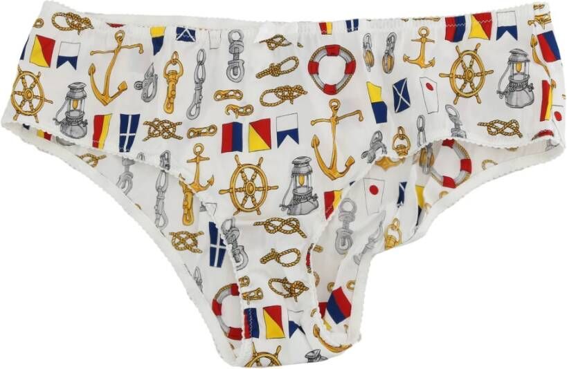 Dolce & Gabbana Underwear Sailor Print Bottoms , Wit, Dames