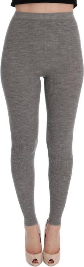 Dolce & Gabbana Gray Cashmere Stretch Tights , Grijs, Dames