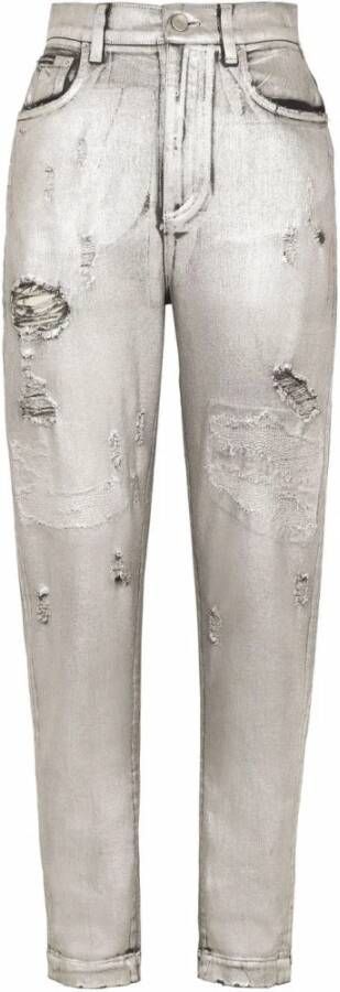 Dolce & Gabbana Verijdelde spijkerbroek , Grijs, Dames