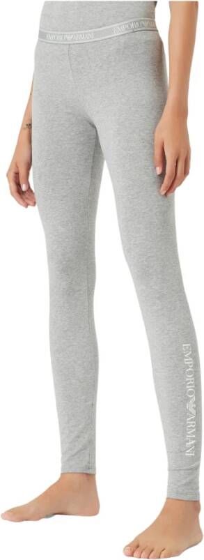 Emporio Armani Leggings loungewear met logo bande , Grijs, Dames