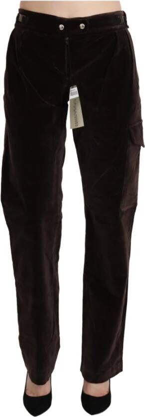 Ermanno Scervino Brown High Taille Cargo Rechte katoenen broek , Bruin, Dames