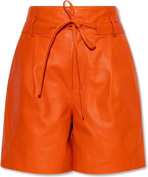 Gestuz RondaGZ leather shorts , Oranje, Dames